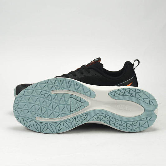 PEAK CUSHION RUNNING SHOES-BLACK/LT.GREY
