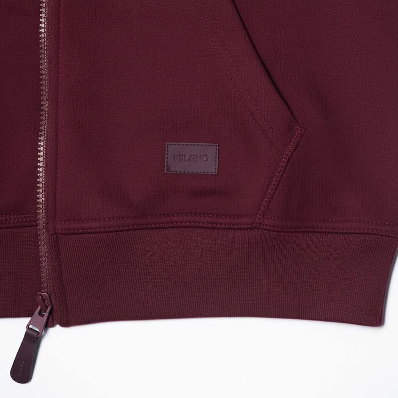 Sweat milano à capuche zippé homme BORDEAU
