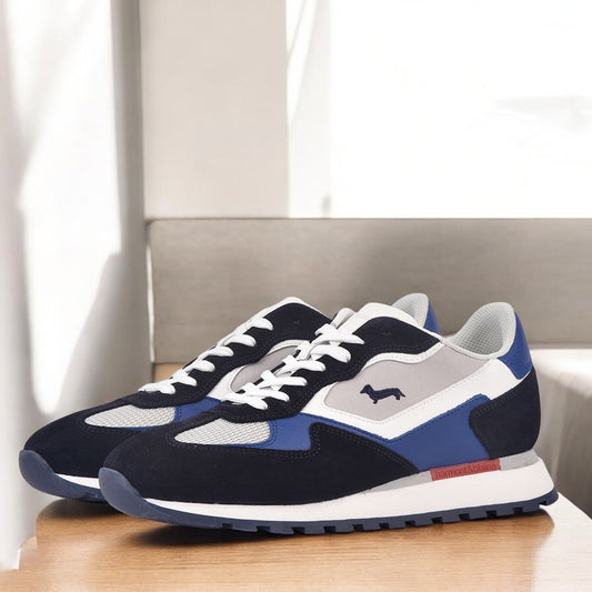 HARMONT AND BLAINE SCARPA UOMO CALF BLU GRIGIO