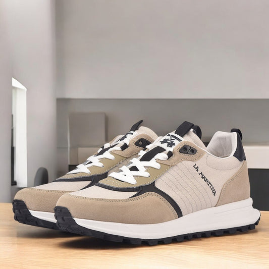 LA MARTINA - Chaussure DAIM & TISSU MAR/BEG