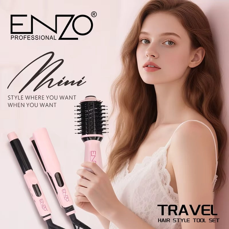 ENZO Professional EN-3316 3 Piece Travel Hair Style Tool Set