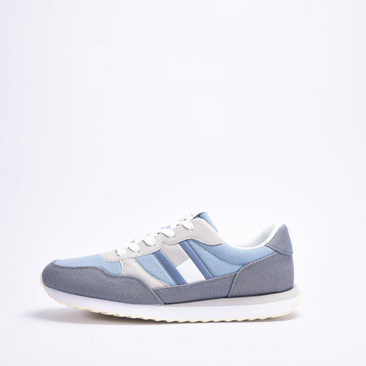 TOMMY HILFIGER - FLAG LOW CUT LACE-UP SNEAKER DENIM/GREY