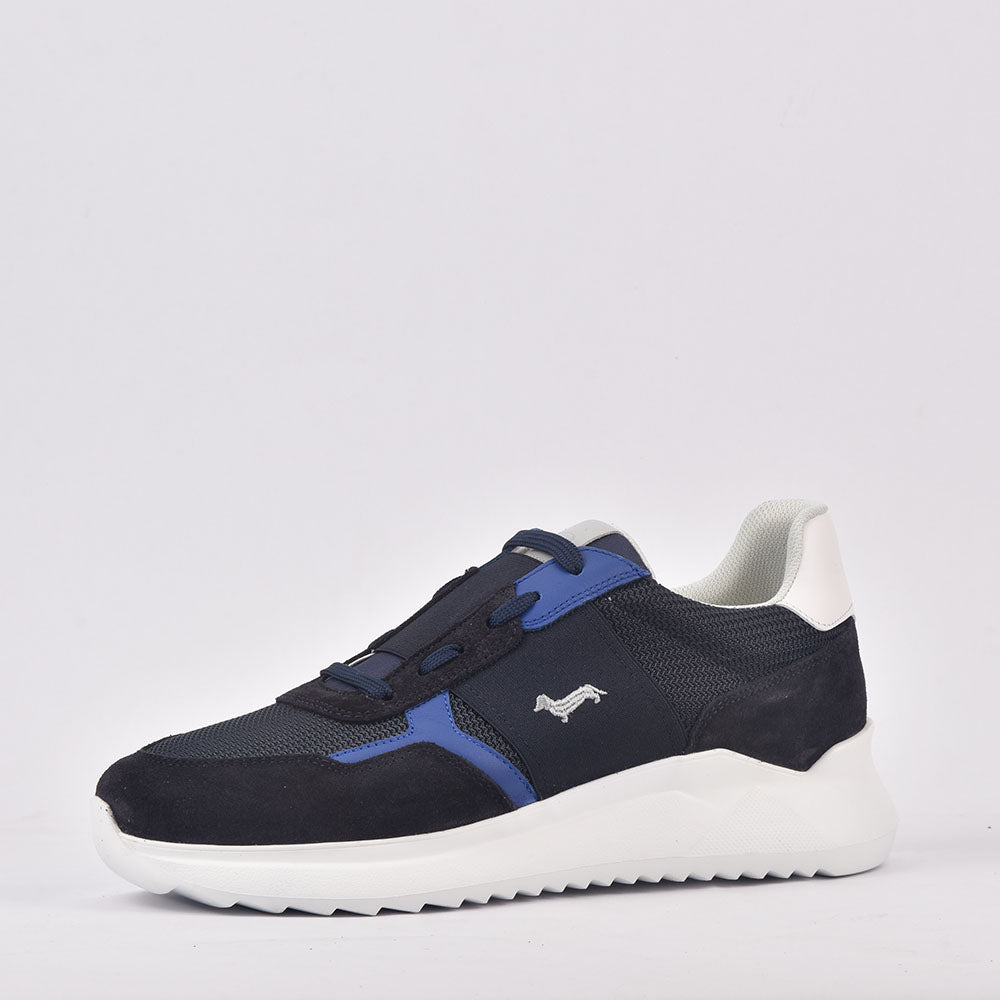 HARMONT AND BLAINE SCARPA UOMO CAMOSCIO TEX FABRIC BLU