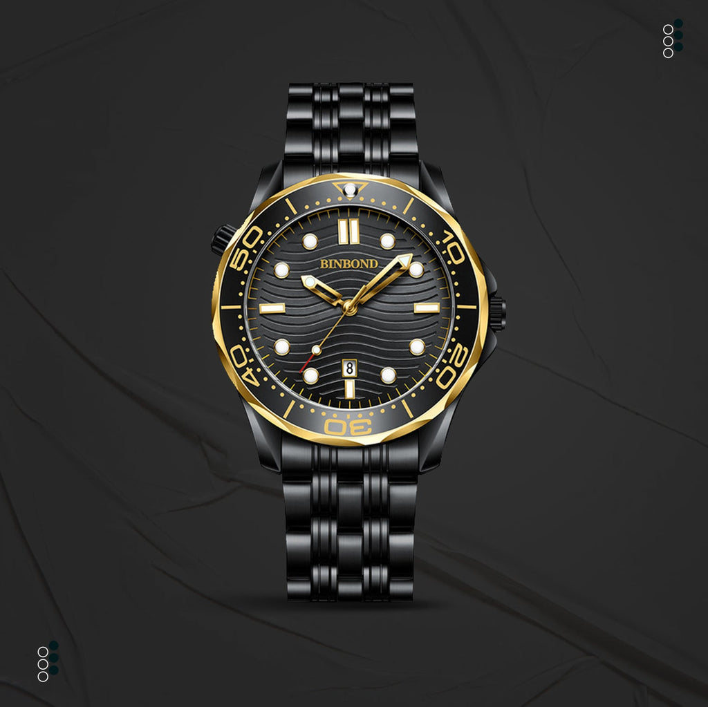 Montre Homme BINBOND BLACK GOLD