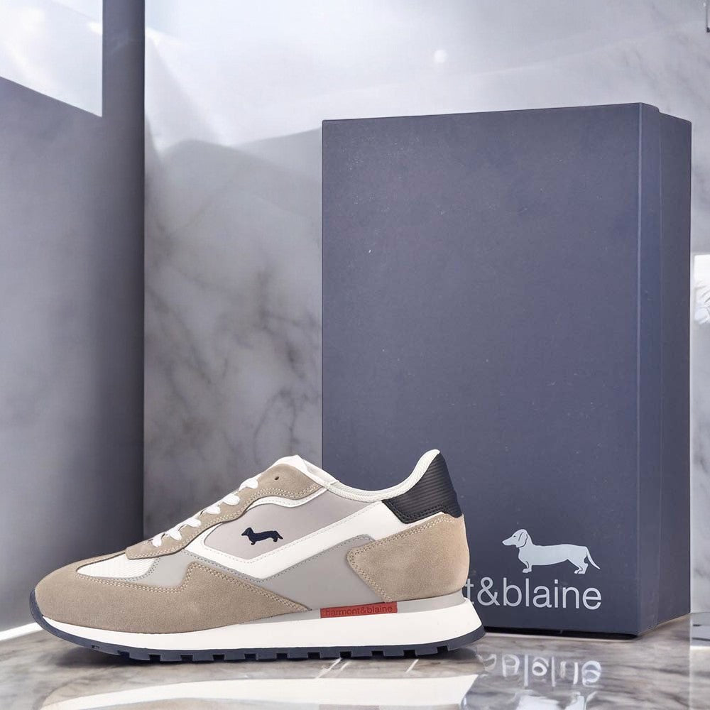 HARMONT AND BLAINE SCARPA UOMO CALF BEIGE BIANCO