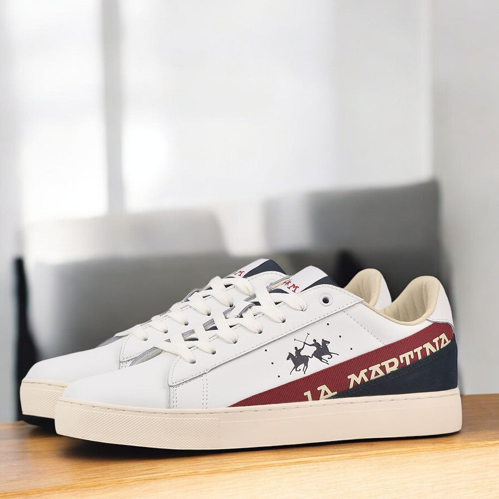 LA MARTINA SCARPA UOMO CALF - TAPE BIANCO - ROSSO