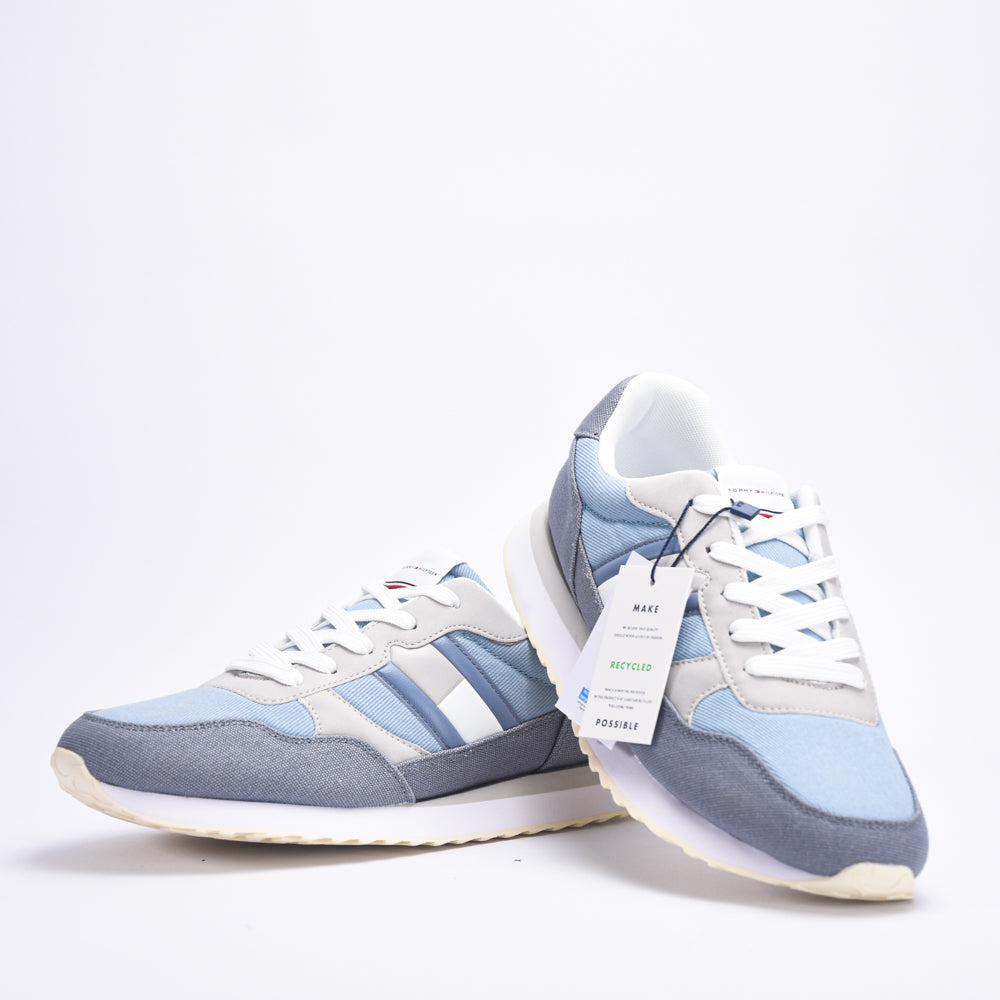 TOMMY HILFIGER - FLAG LOW CUT LACE-UP SNEAKER DENIM/GREY