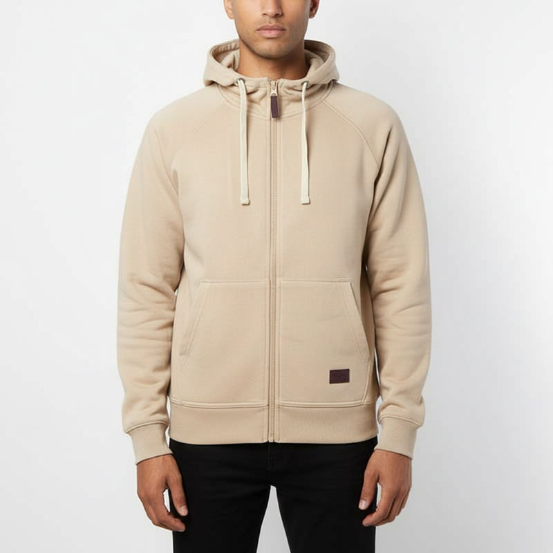 Sweat milano à capuche zippé homme BEIGE