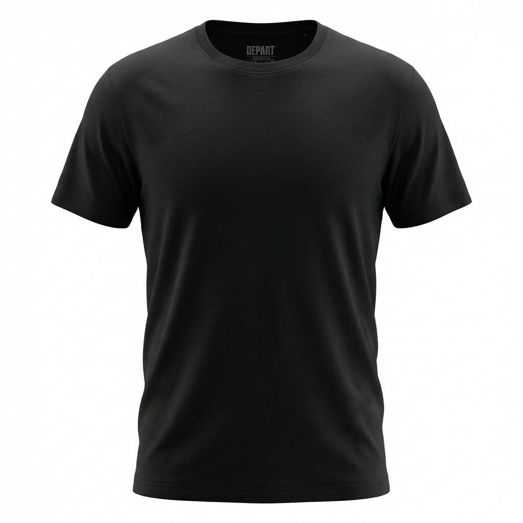 DEPART T-SHIRT HOMME NOIR 100% Coton simple