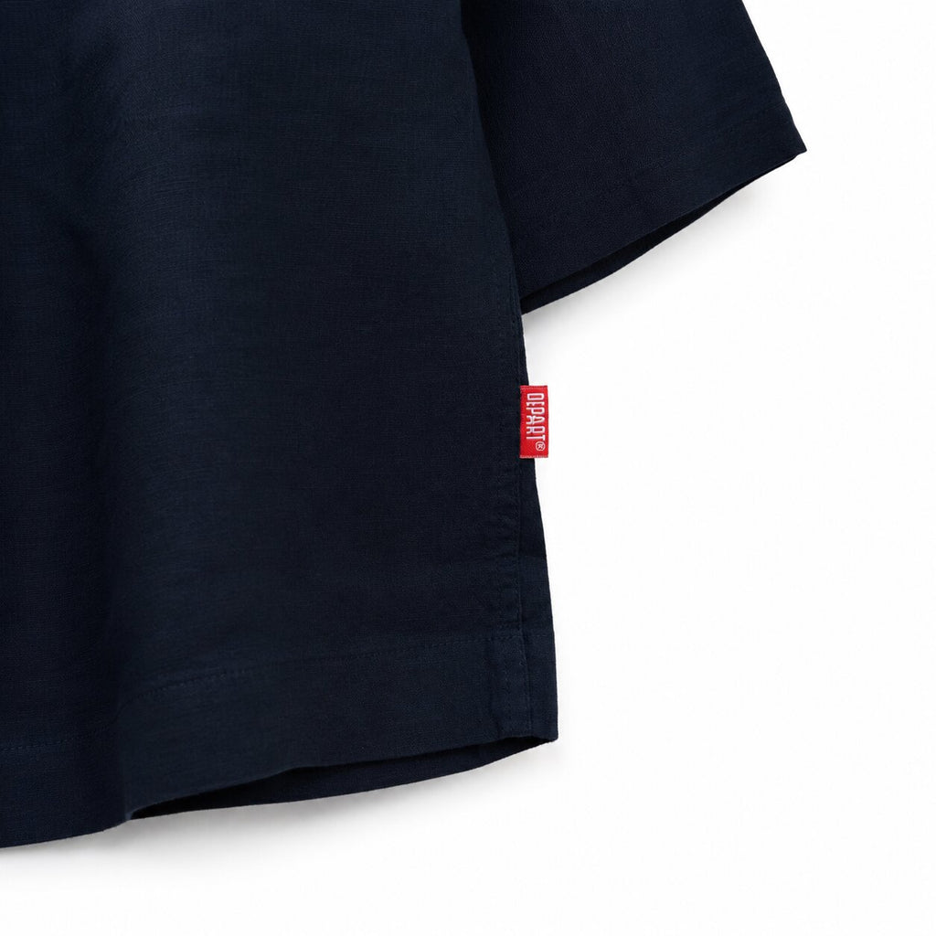 Départ Homme Chemise en Lin Blue