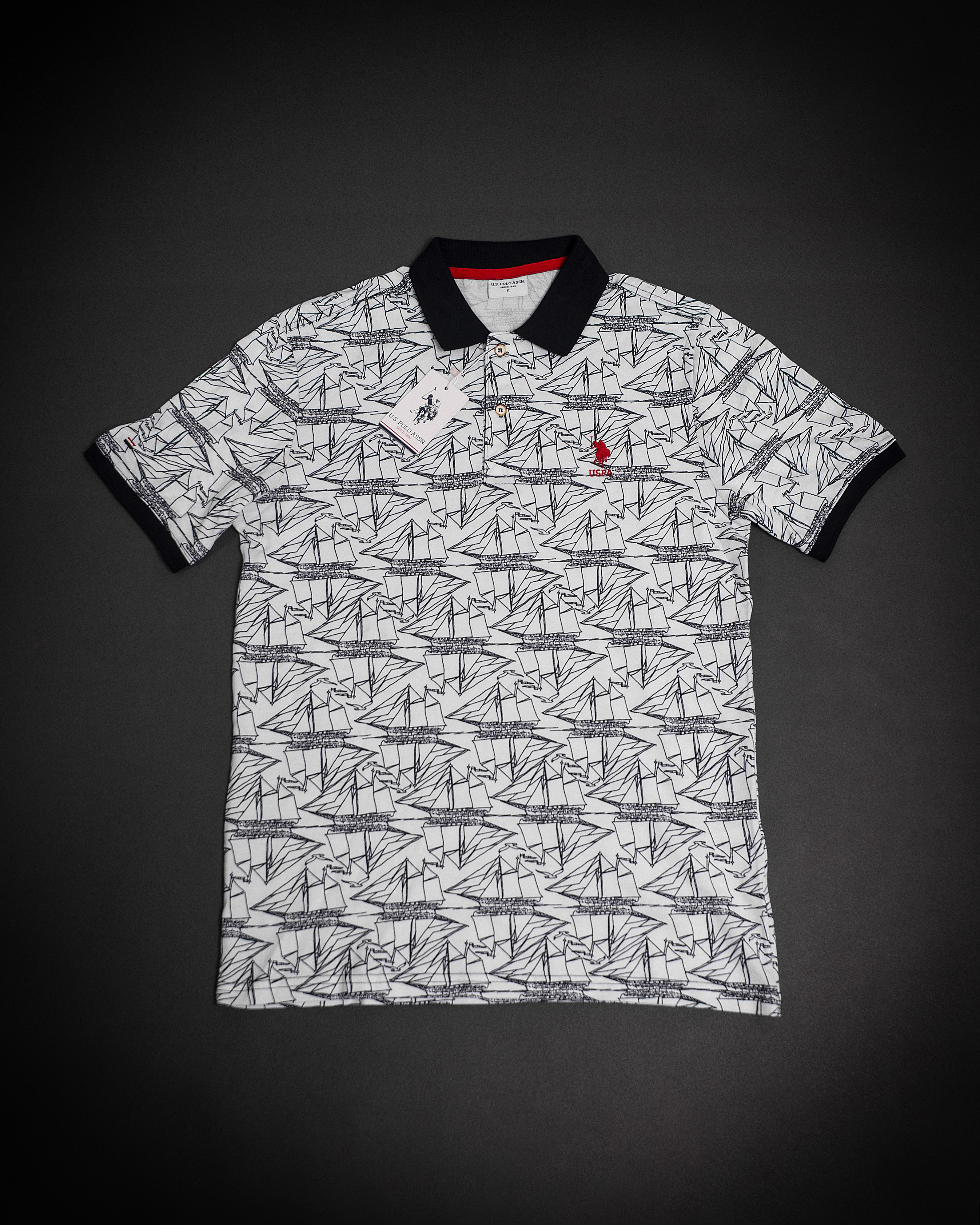 U.S. POLO ASSN BLANC AVEC COL NOIR