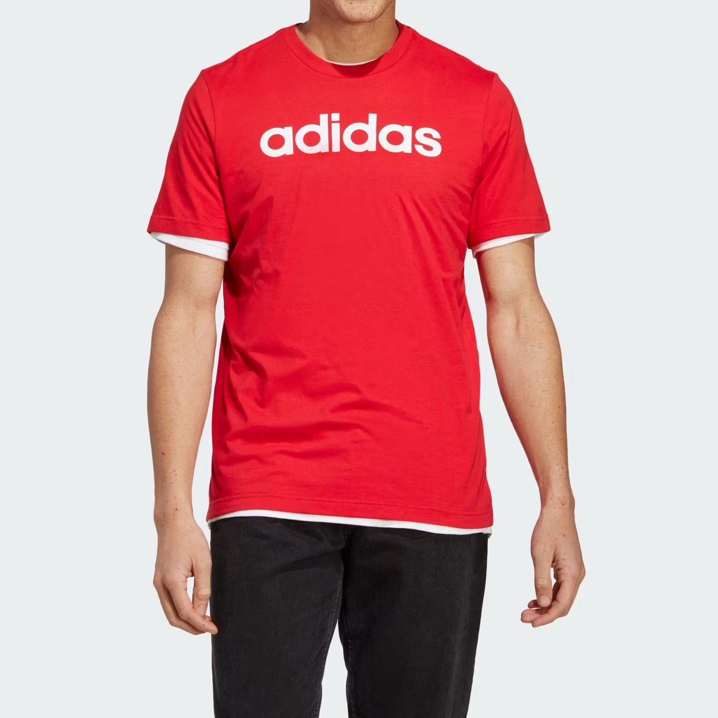 ADIDAS Essentials Single Jersey Linear Embroidered Logo Tee