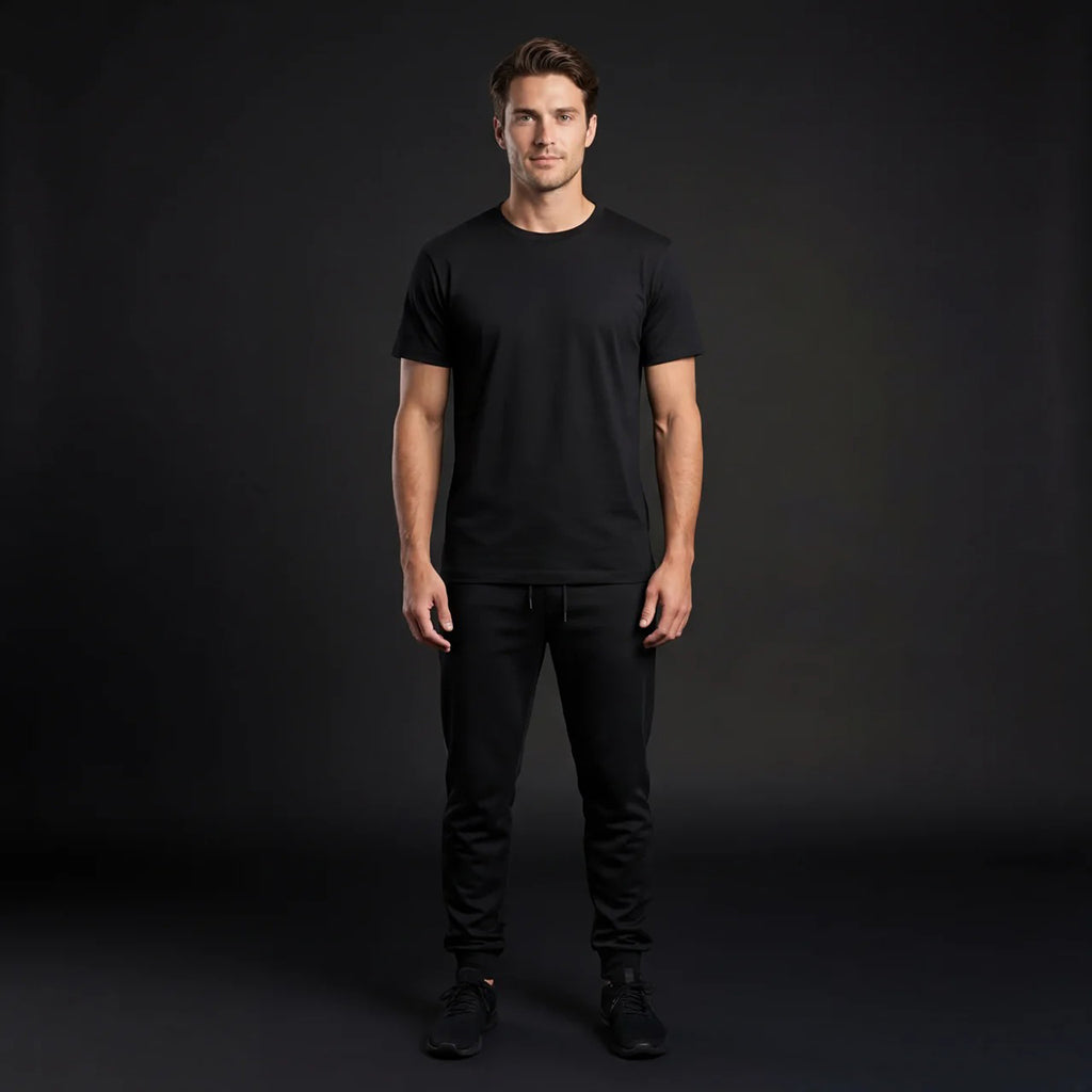 DEPART T-SHIRT HOMME NOIR 100% Coton simple