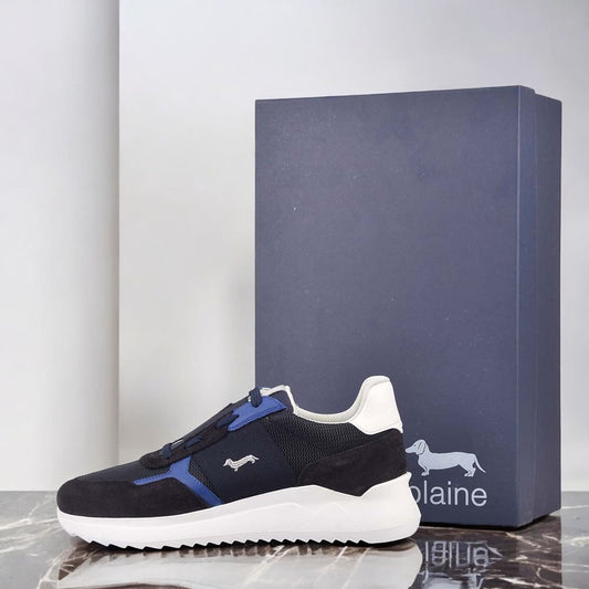 HARMONT AND BLAINE SCARPA UOMO CAMOSCIO TEX FABRIC BLU