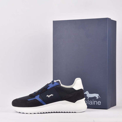 HARMONT AND BLAINE SCARPA UOMO CAMOSCIO TEX FABRIC BLU