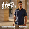 Départ Homme Chemise en Lin Blue