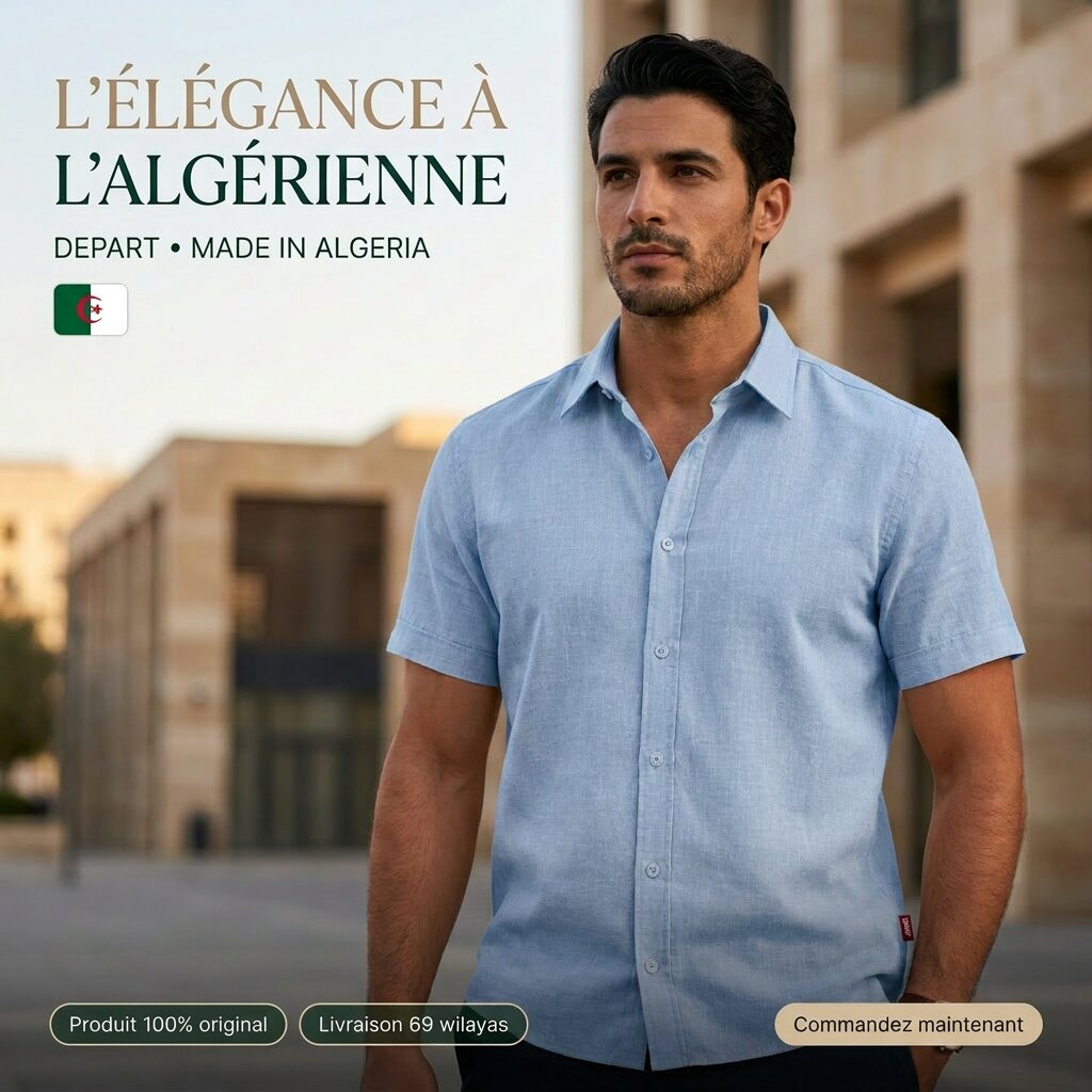 Départ Homme Chemise en Lin Navy