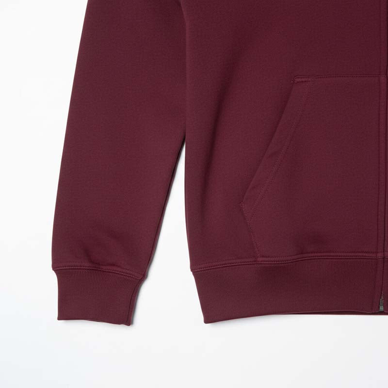 Sweat milano à capuche zippé homme BORDEAU