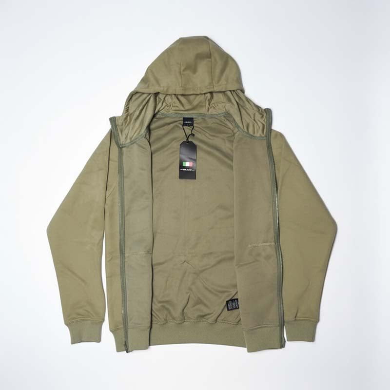 Sweat milano à capuche zippé homme VERT KHAKI