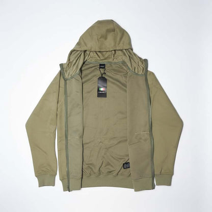 Sweat milano à capuche zippé homme VERT KHAKI