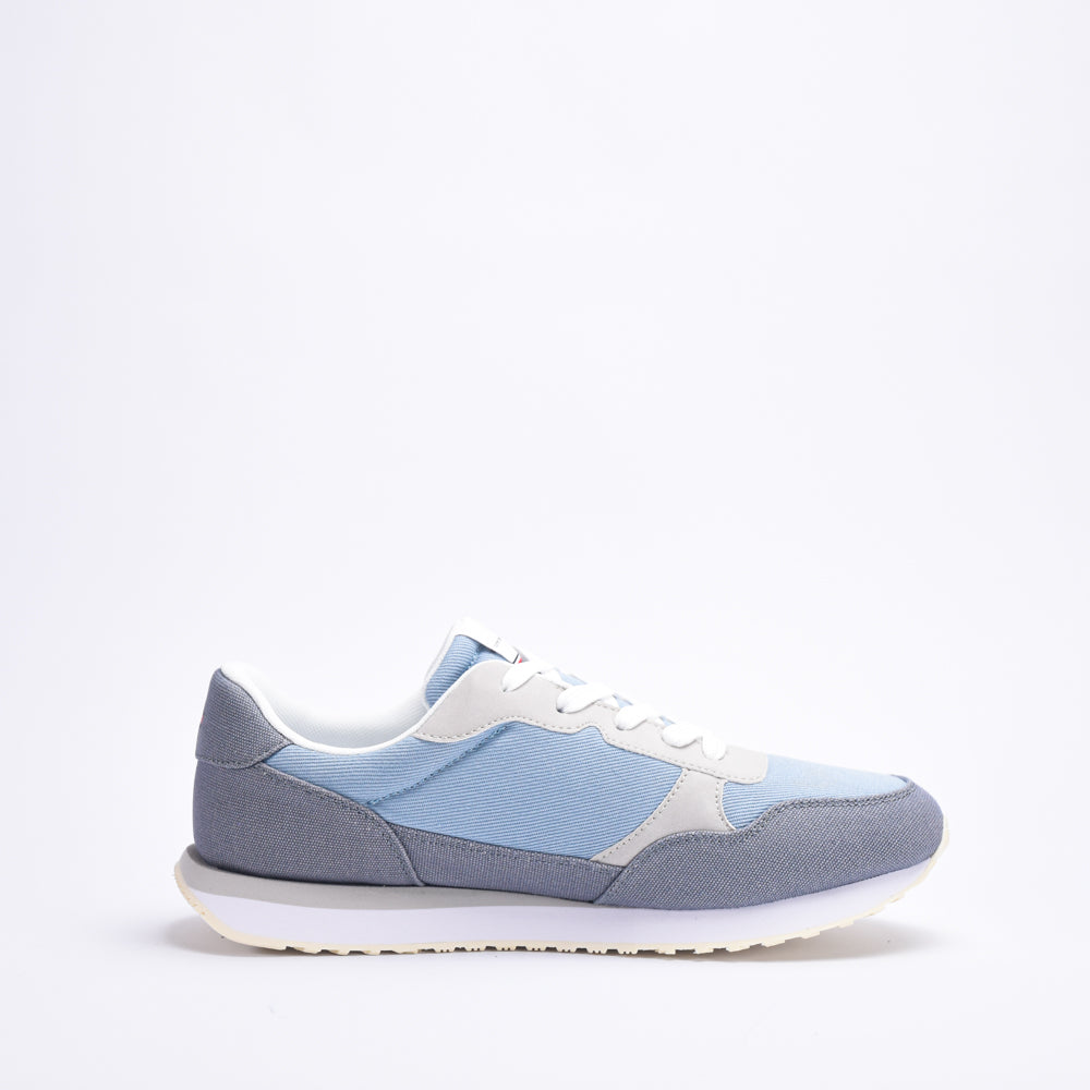 TOMMY HILFIGER - FLAG LOW CUT LACE-UP SNEAKER DENIM/GREY
