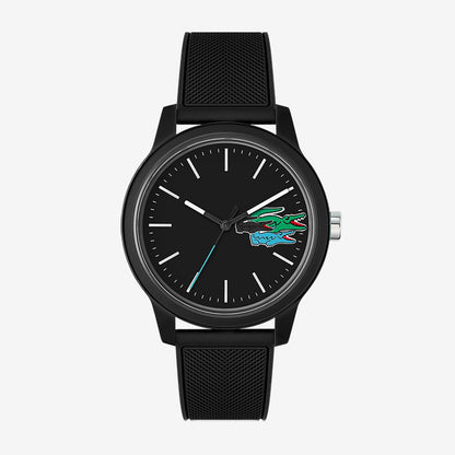 Montre Lacoste.12.12 Holiday à 3 aiguilles - Modèle noir avec bracelet en silicone