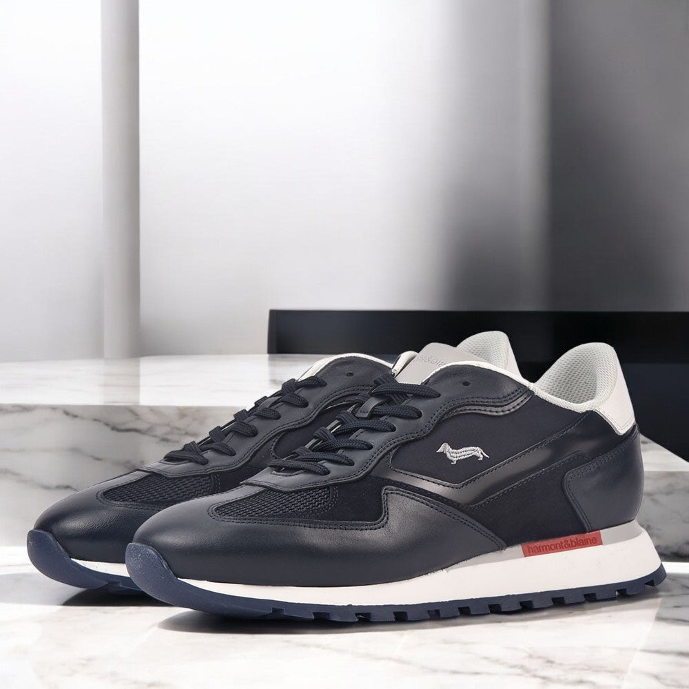 HARMONT AND BLAINE SCARPA UOMO CALF BLU