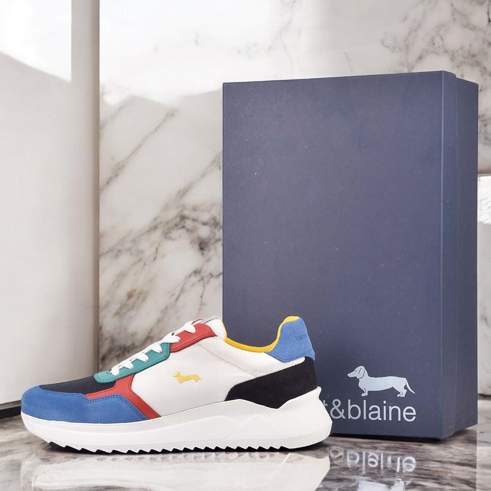 HARMONT AND BLAINE SCARPA UOMO CAMOSCIO AZZURRO