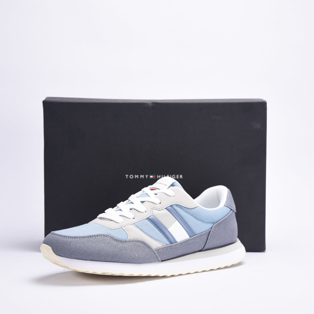 TOMMY HILFIGER - FLAG LOW CUT LACE-UP SNEAKER DENIM/GREY