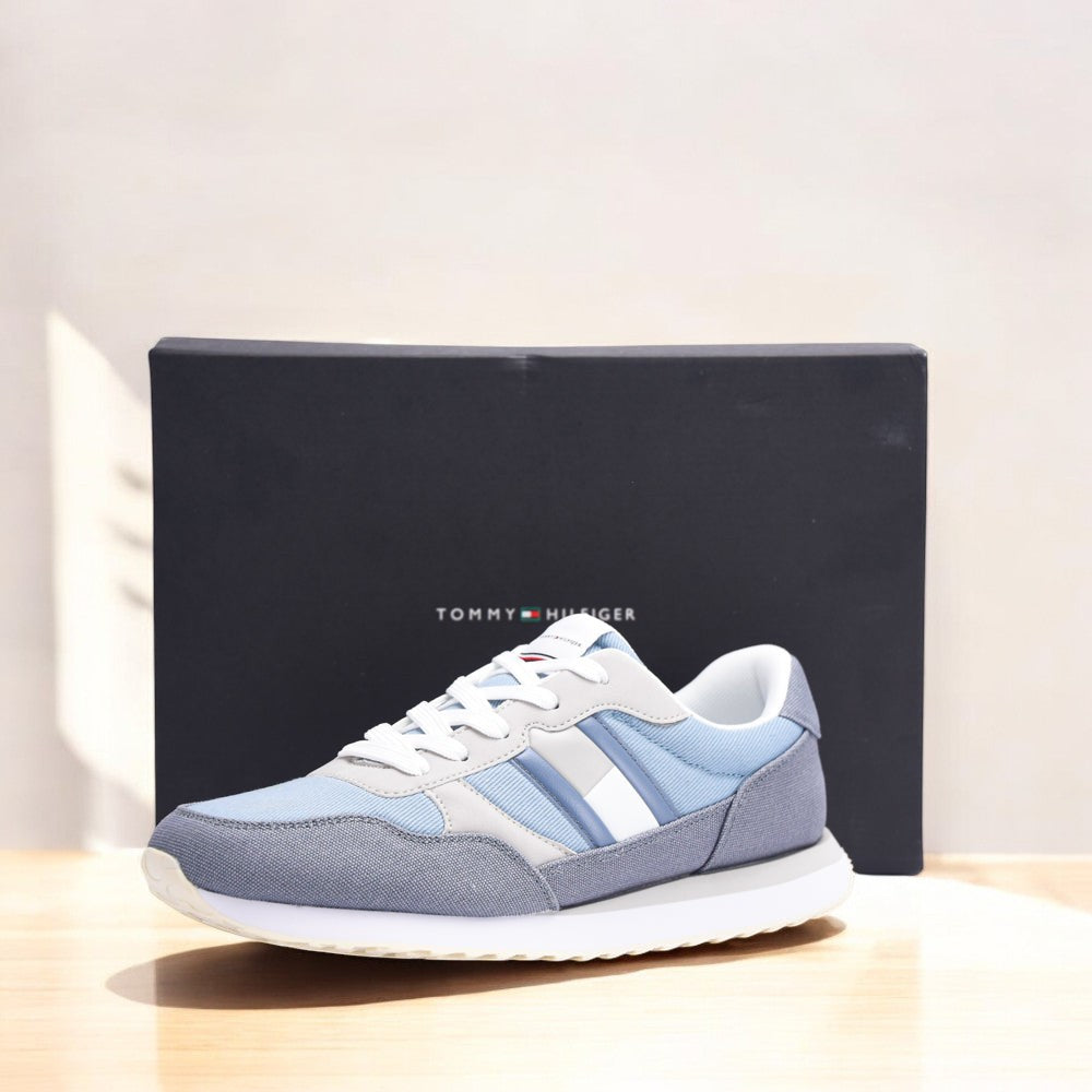 TOMMY HILFIGER - FLAG LOW CUT LACE-UP SNEAKER DENIM/GREY