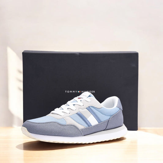 TOMMY HILFIGER - FLAG LOW CUT LACE-UP SNEAKER DENIM/GREY