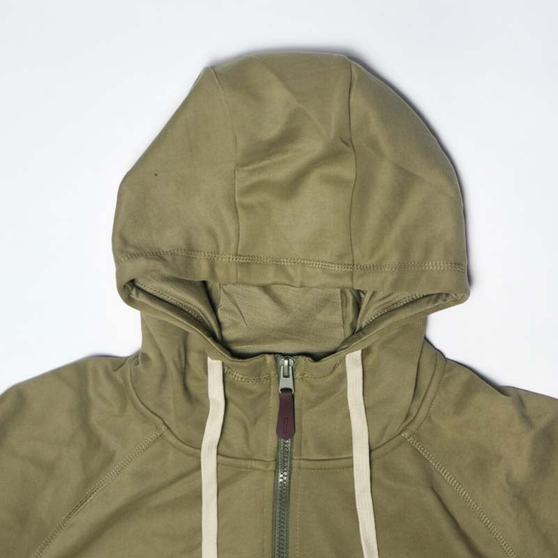 Sweat milano à capuche zippé homme VERT KHAKI