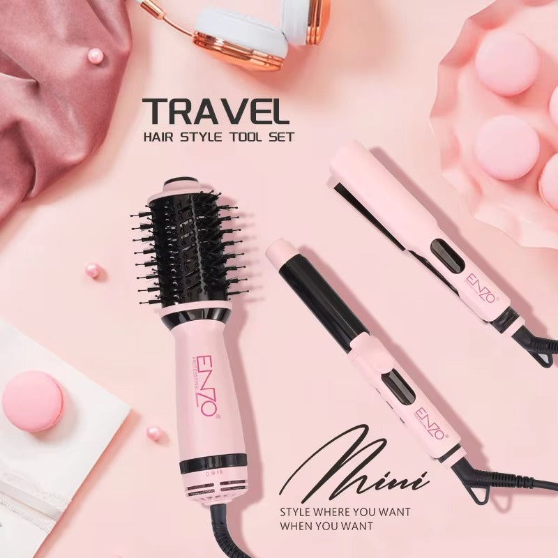 ENZO Professional EN-3316 3 Piece Travel Hair Style Tool Set