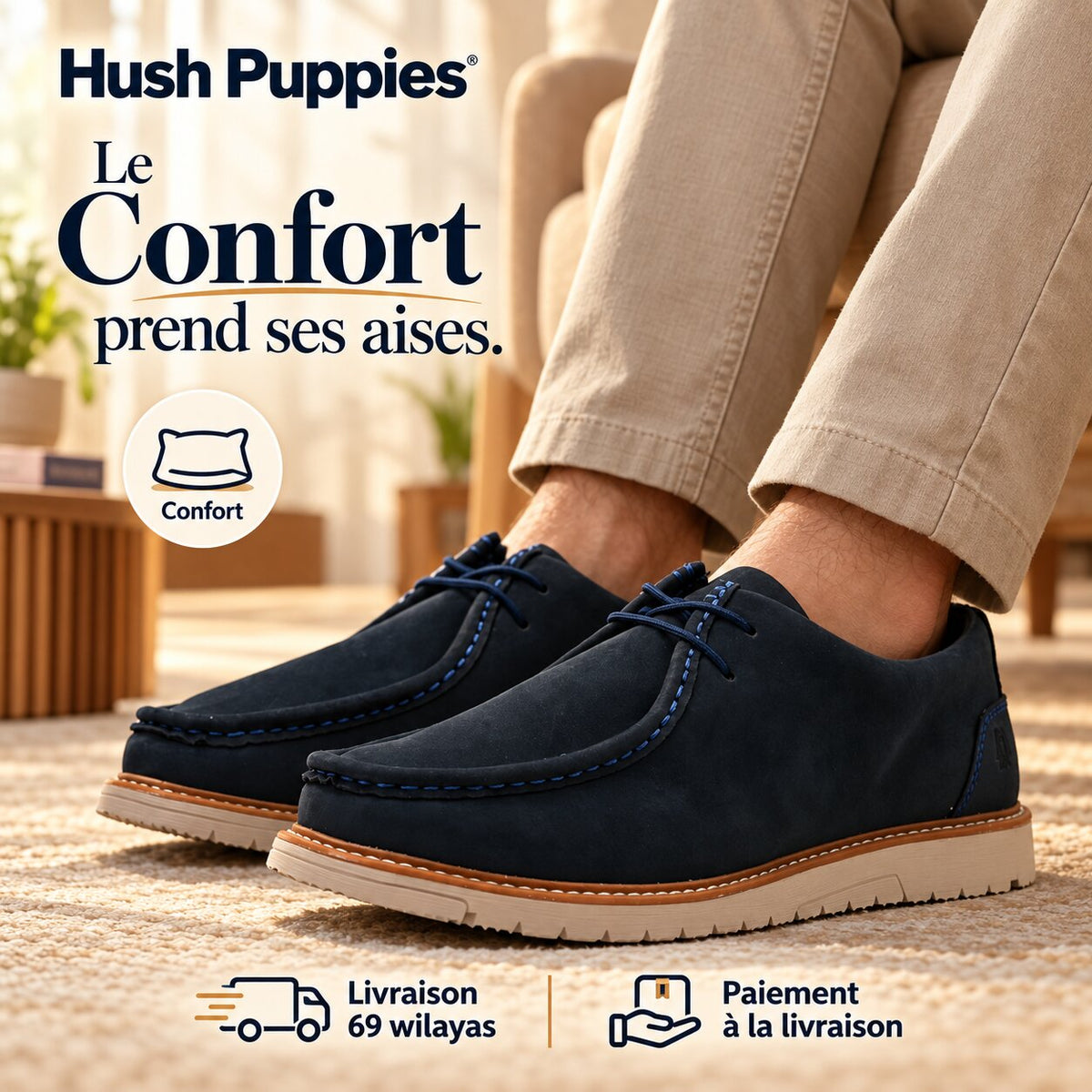 Hush Puppies Lightweight Lace-Up Shoes for Men