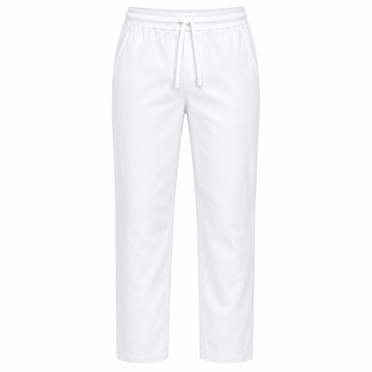 Départ Homme Pantalon en Lin Blanc
