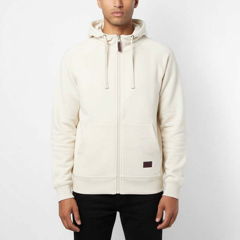 Sweat milano à capuche zippé homme BLANC CASSÉ