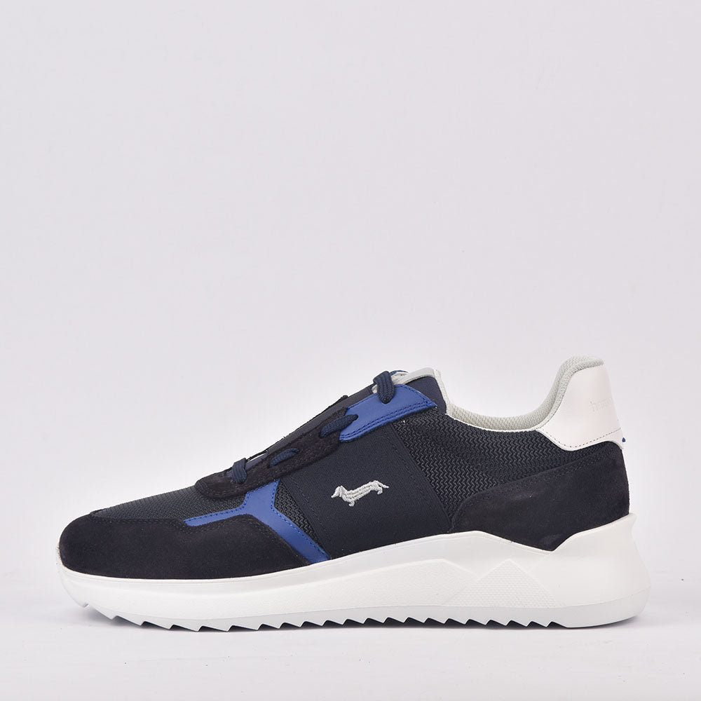 HARMONT AND BLAINE SCARPA UOMO CAMOSCIO TEX FABRIC BLU