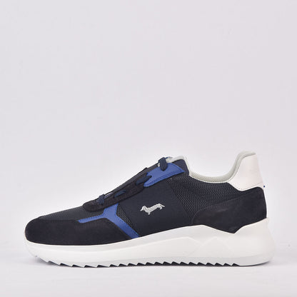 HARMONT AND BLAINE SCARPA UOMO CAMOSCIO TEX FABRIC BLU