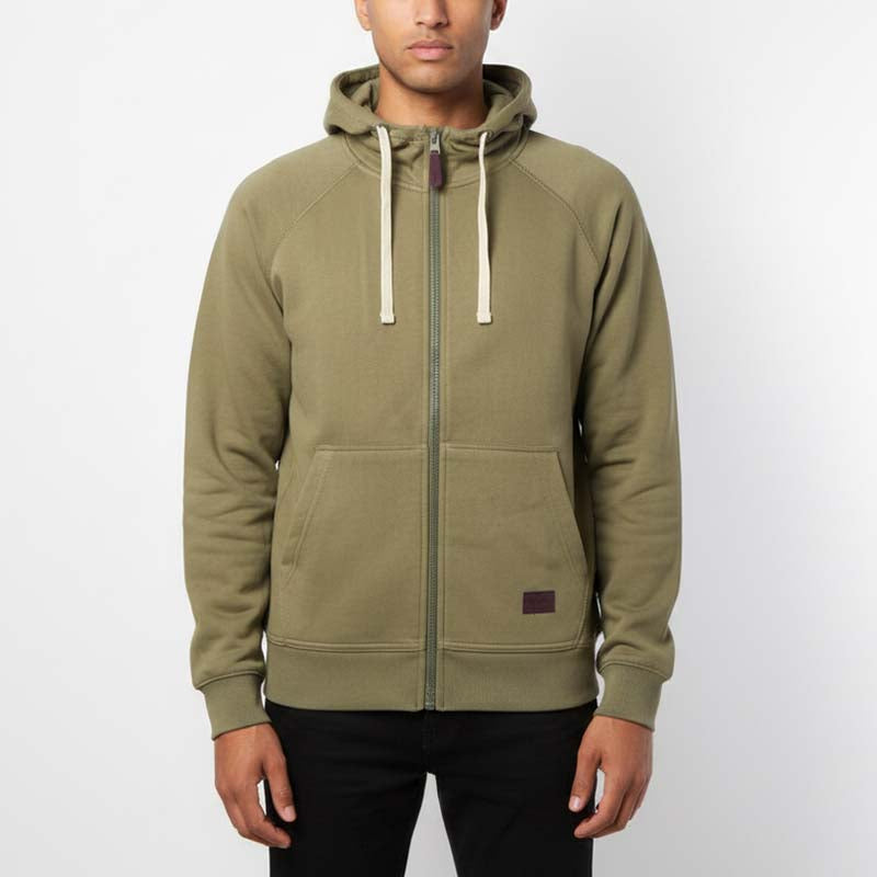 Sweat milano à capuche zippé homme VERT KHAKI