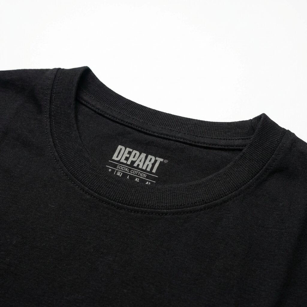 DEPART T-SHIRT HOMME NOIR 100% Coton simple