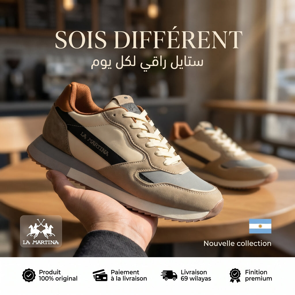 La Martina Low Sneakers Blue Leather