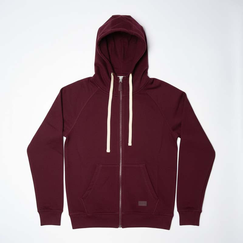 Sweat milano à capuche zippé homme BORDEAU