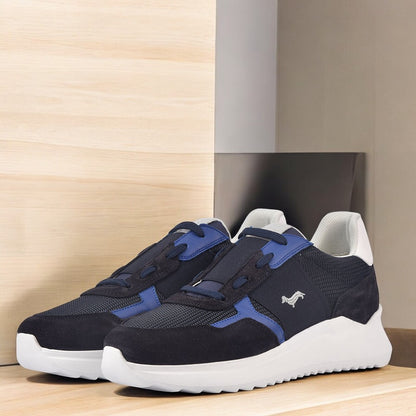 HARMONT AND BLAINE SCARPA UOMO CAMOSCIO TEX FABRIC BLU