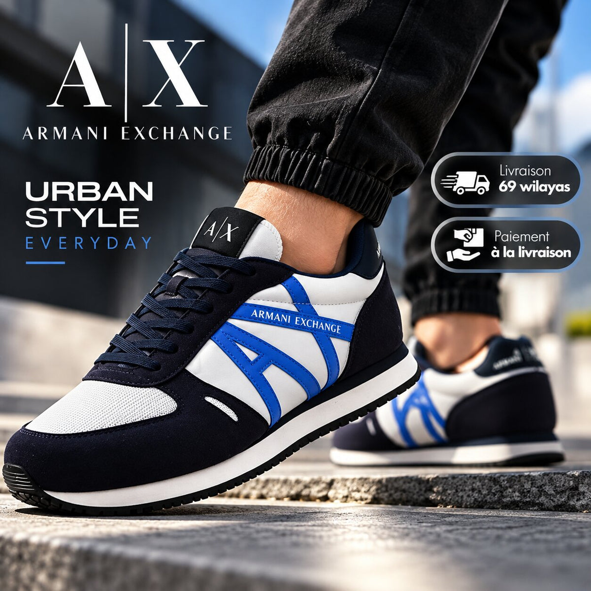 Armani Exchange Retro Running Sneakers